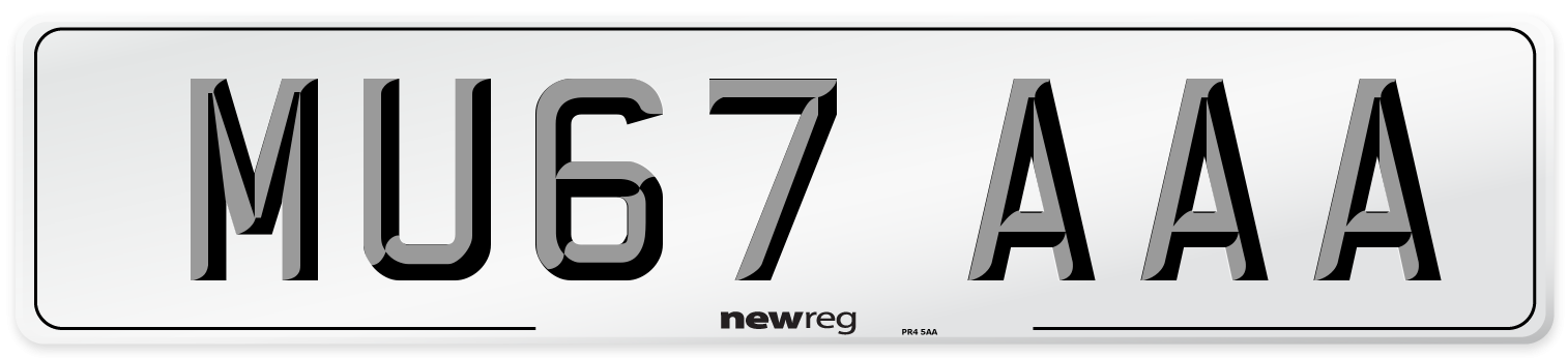 MU67 AAA Number Plate from New Reg
